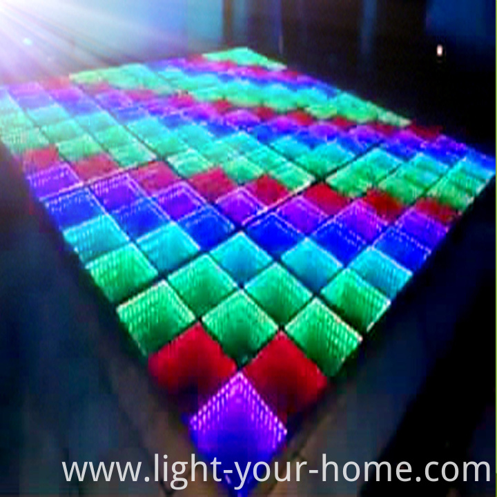 New RGB 3on1 LED Infinite 3D Mirror Wedding Dance Floor